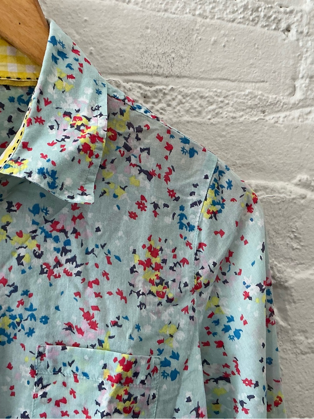 Boden Floral Button Front Shirt Sienna Colorful Ditsy Print Cotton Blouse US 6 - Picture 3 of 11